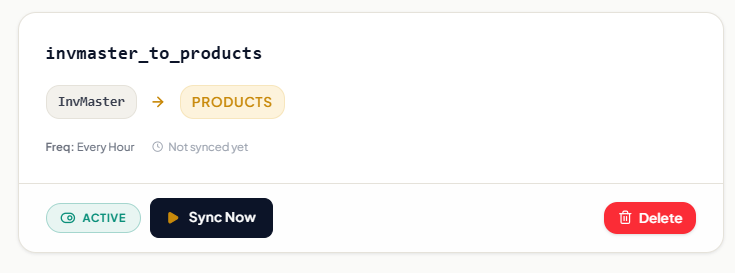 Inventory Master to Products